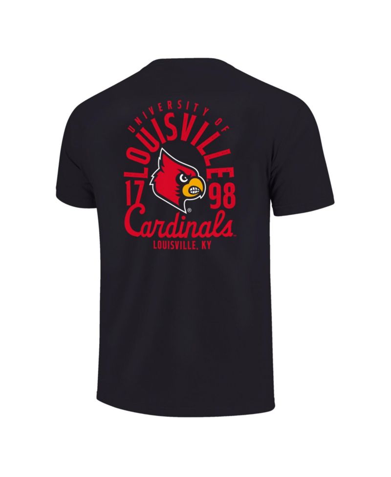 Big Boys and Girls Black Louisville Cardinals Comfort Colors Mascot Overlay T-Shirt