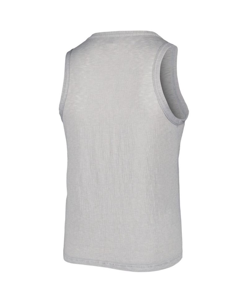 Women's Gray Chicago White Sox Plus Size High Neck Tri-Blend Tank Top