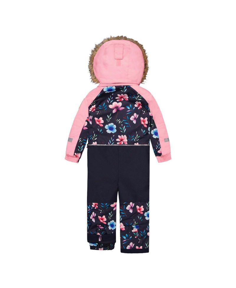 Little and Big Girl ( 6 to 14 ) One Piece Play Snowsuit Floral Print