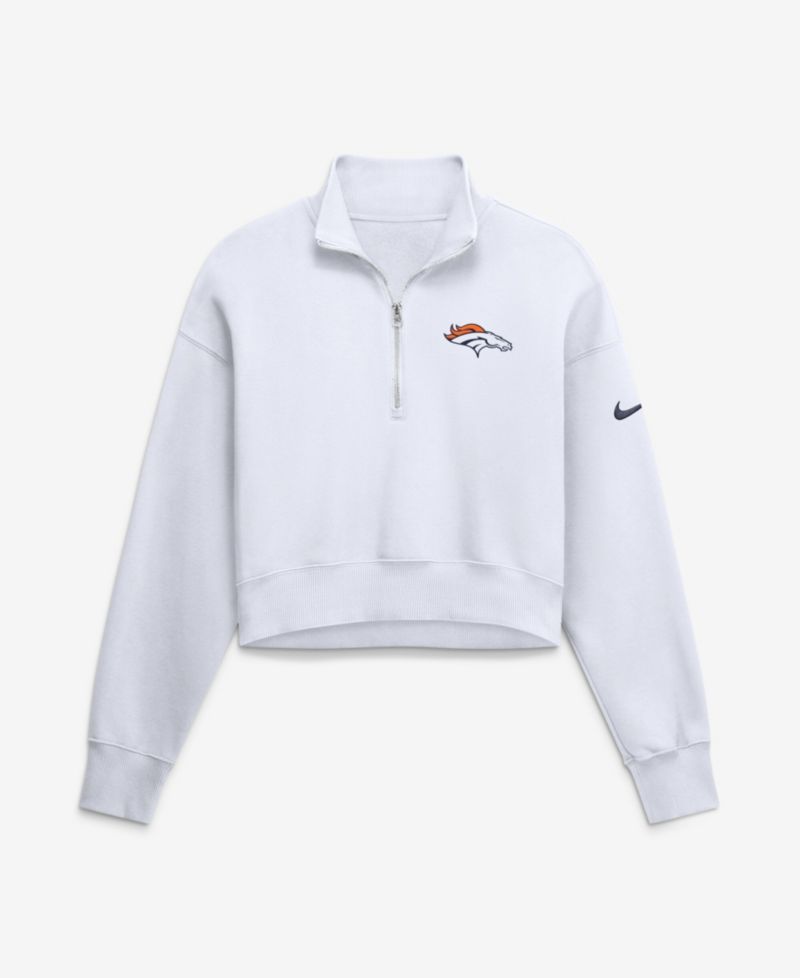 Women's Denver Broncos Oversized Phoenix Fleece Quarter-Zip Sweatshirt