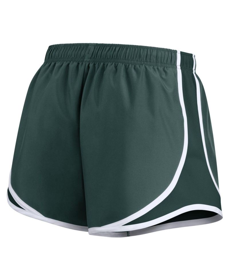 Women's Green Michigan State Spartans Primetime Tempo Performance Shorts