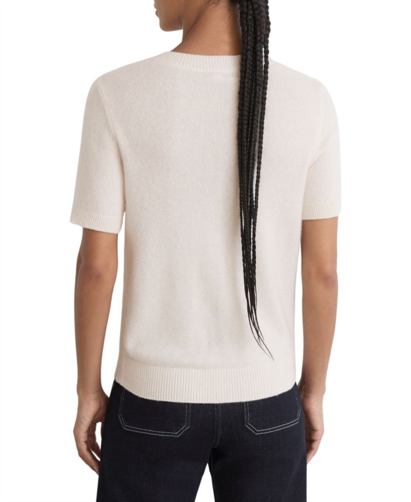 Women's Stevie Crewneck Short-Sleeve Cashmere T-Shirt