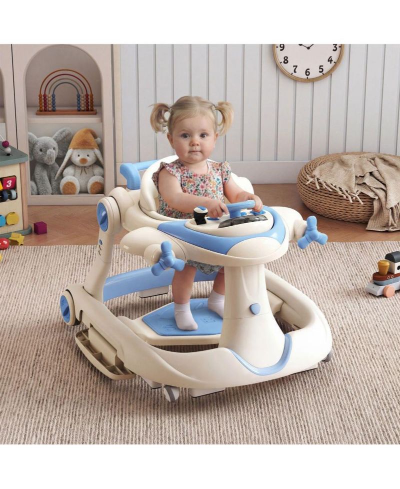 Convertible Baby Activity Walker with Adjustable Height, Foldable Design and Interactive Play Features