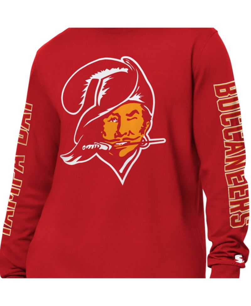 Men's Red Tampa Bay Buccaneers Clutch Hit II Logo Long-Sleeve T-Shirt