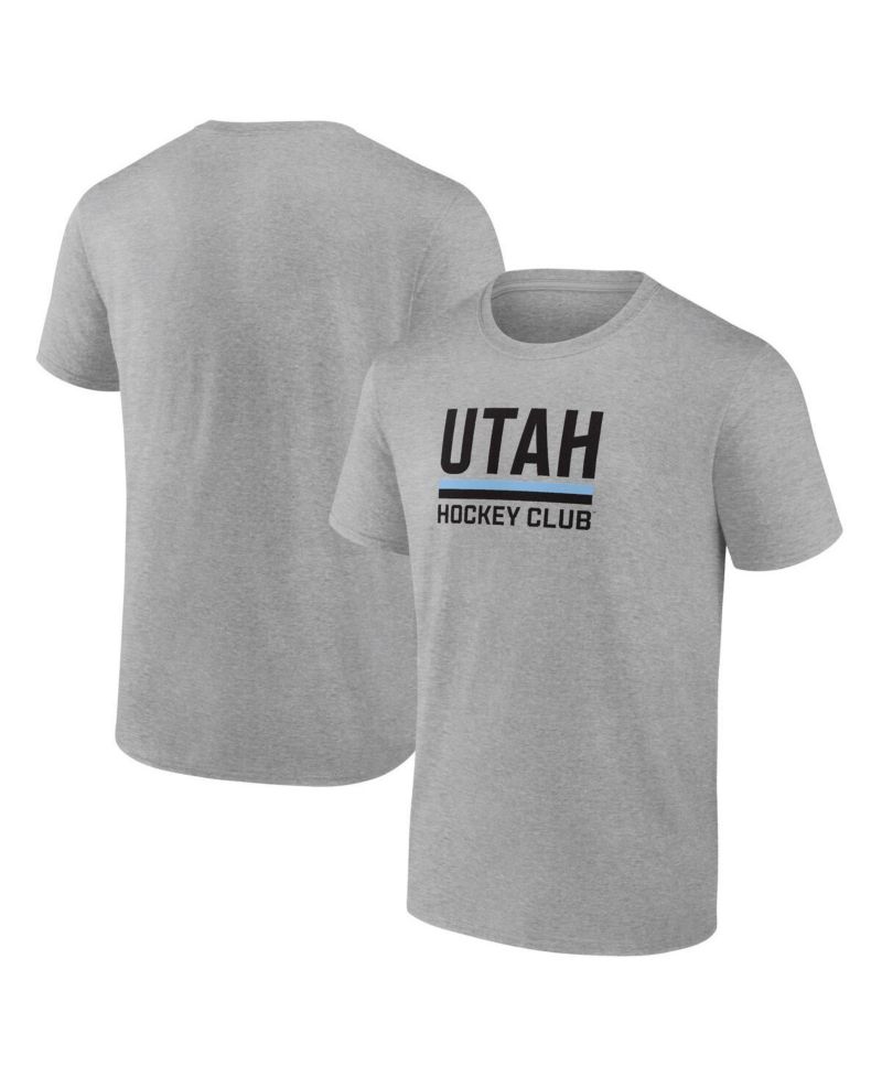 Men's Heather Gray Utah Hockey Club Draft Logo T-Shirt