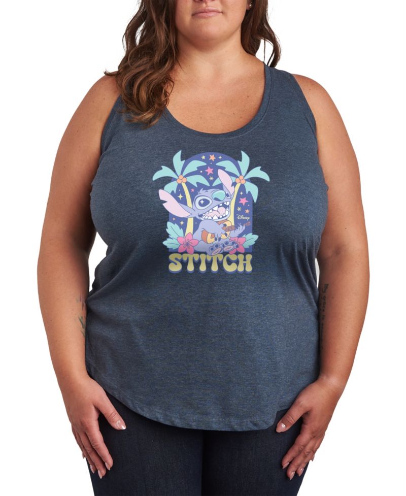 Plus Size Lilo Stitch Ukuleles Graphic Tank Top