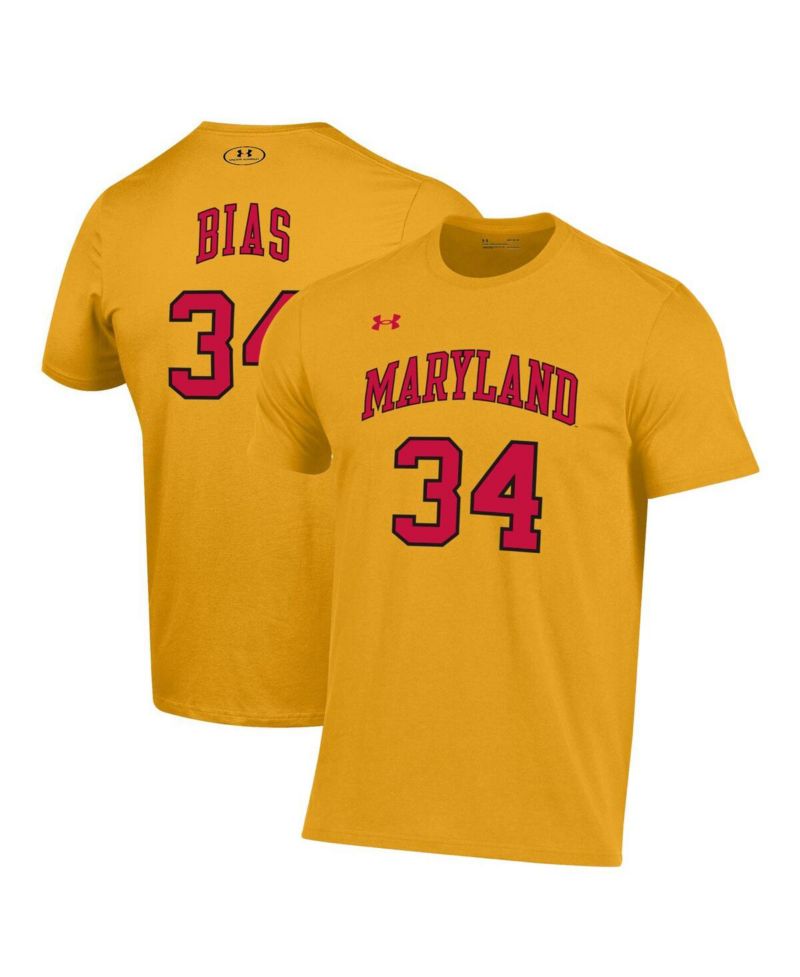 Men's Gold Maryland Terrapins Len Bias Performance T-shirt