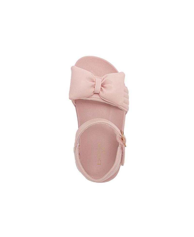 Girls Footbed Sandals - Lightweight Comfort & Adjustable Strap with Puffy Bow Detail