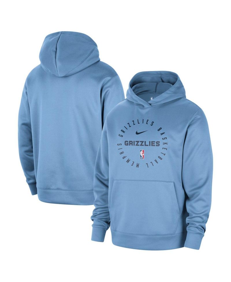 Men's Light Blue Memphis Grizzlies 2024/25 Spotlight On-Court Practice Performance Pullover Hoodie
