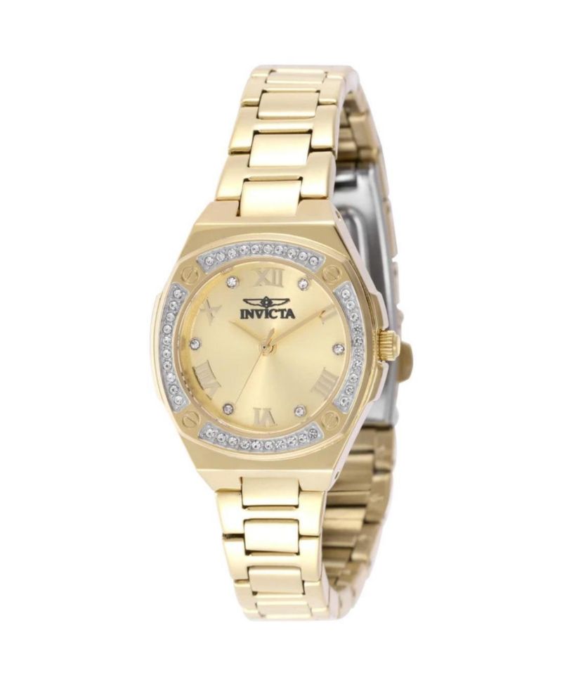 Women's Specialty Quartz Water-Resistant Gold-Tone Stainless Steel Watch, 28mm