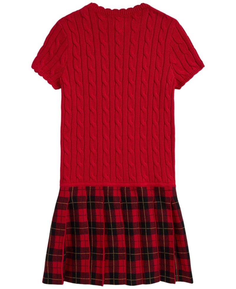 Girls' 7-16 Plaid-Skirt Sweater Dress
