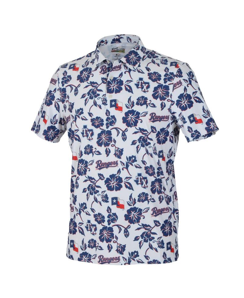 Men's White Texas Rangers Pua Performance Polo Shirt