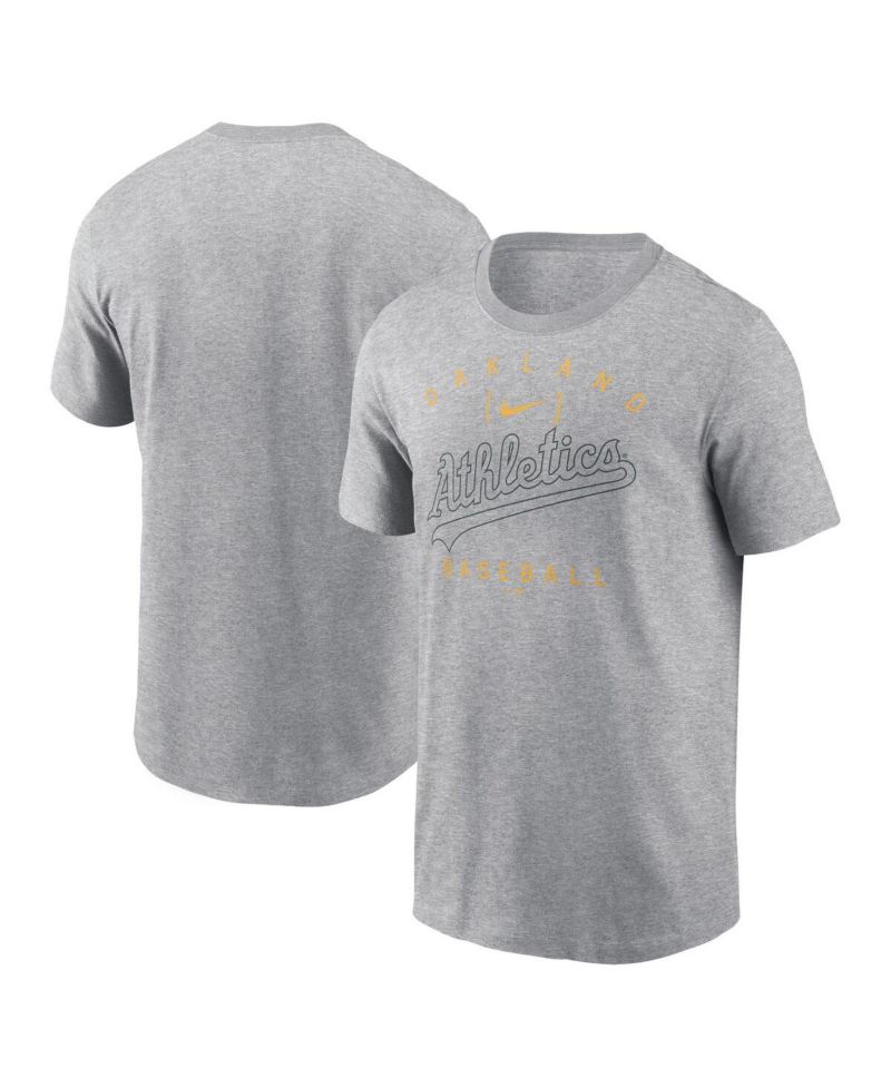 Men's Heather Gray Oakland Athletics Home Team Athletic Arch T-Shirt