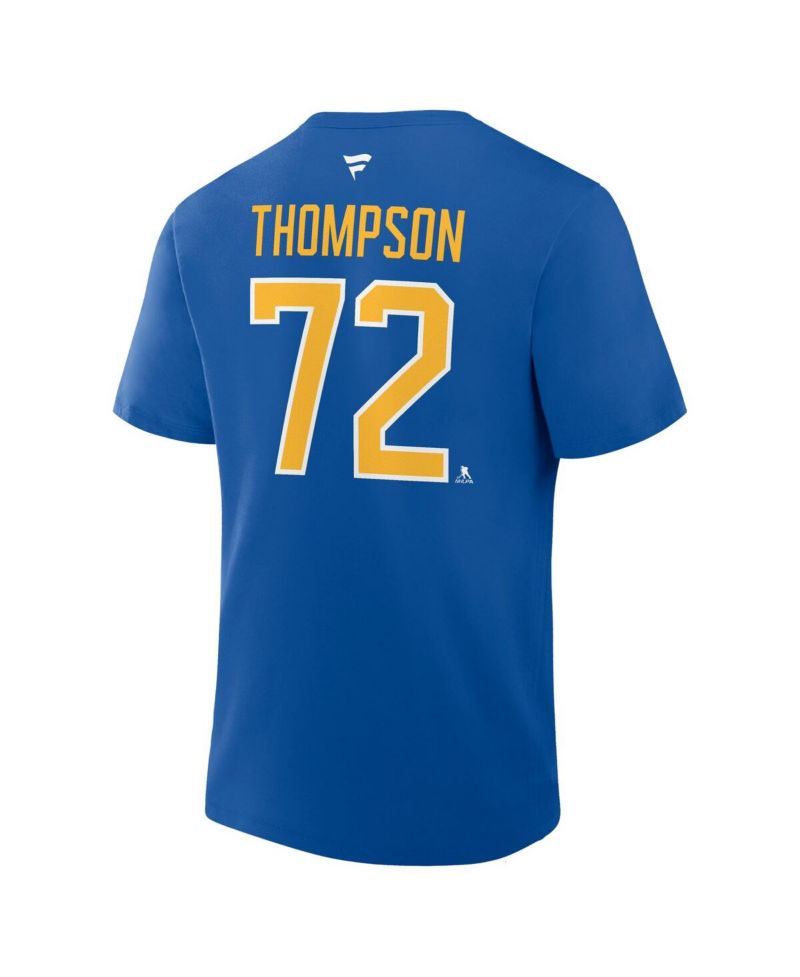 Men's Tage Thompson Royal Buffalo Sabres Authentic Stack Name & Number T-Shirt