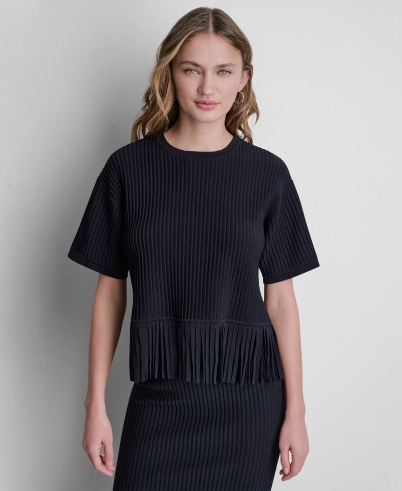 Women's Fringe Crewneck Sweater Top