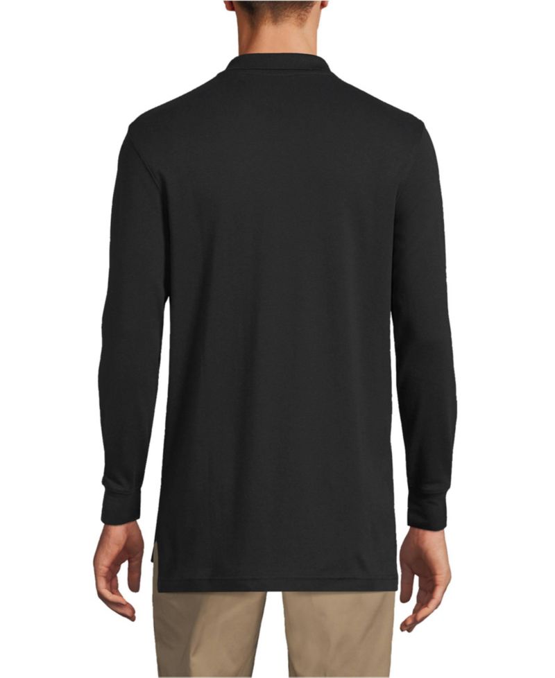 Men's School Uniform Long Sleeve Interlock Polo Shirt