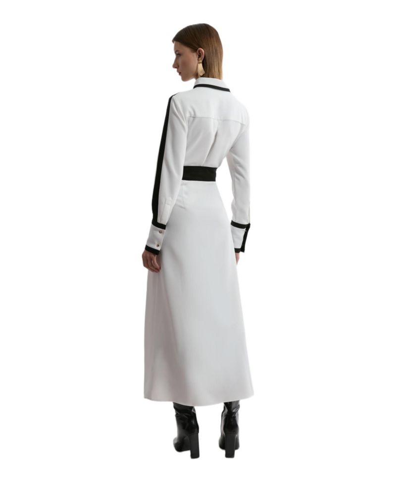 Women's Belted Midi Shirt Dress