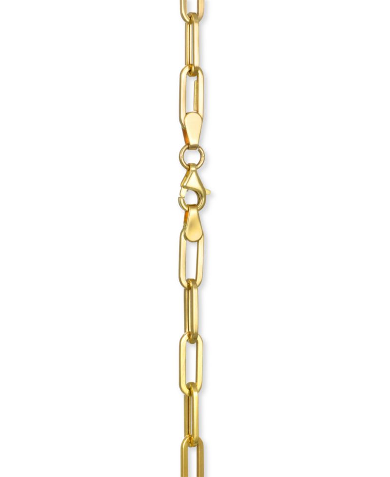 Paperclip Link 7.5" Bracelet in 14k Gold (1mm)