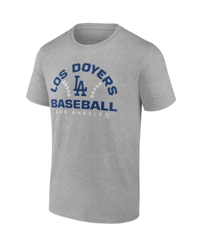 Men's Heathered Gray Los Angeles Dodgers Iconic Go for Two T-shirt