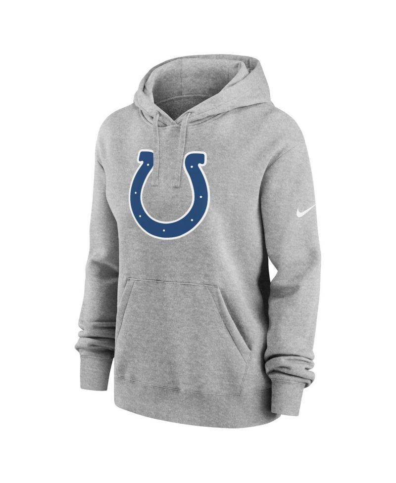 Women's Heather Gray Indianapolis Colts Club Fleece Pullover Hoodie