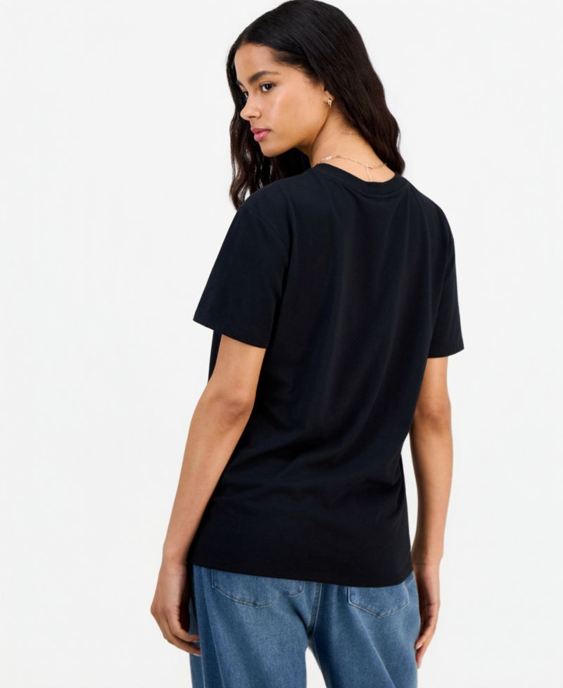 Juniors' Rose Graphic-Print Tee
