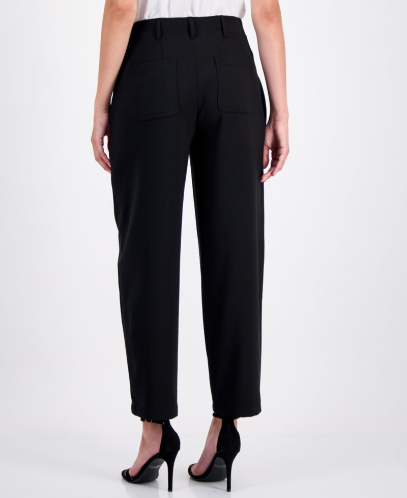 Petite Mid-Rise Barrel-Leg Pants