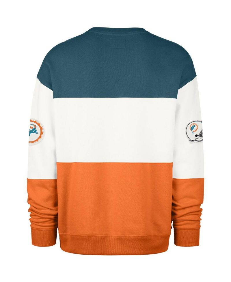 Men's Aqua/Orange Miami Dolphins Throwback Breeze Maximalist Sweatshirt