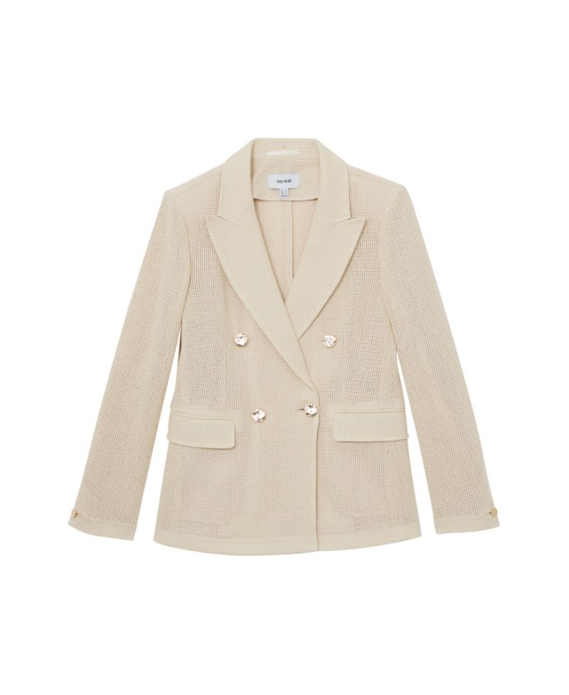 Women's Open-Weave Double-Breasted Blazer