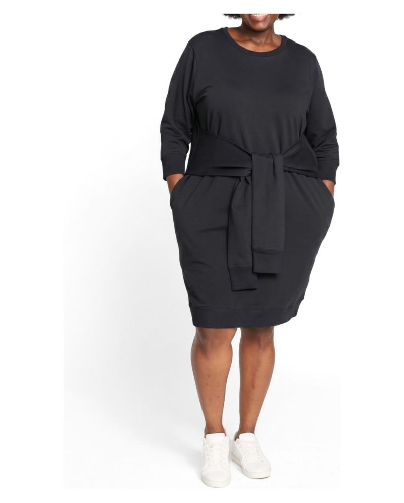 Plus Size Misa Tie Sweatshirt Dress