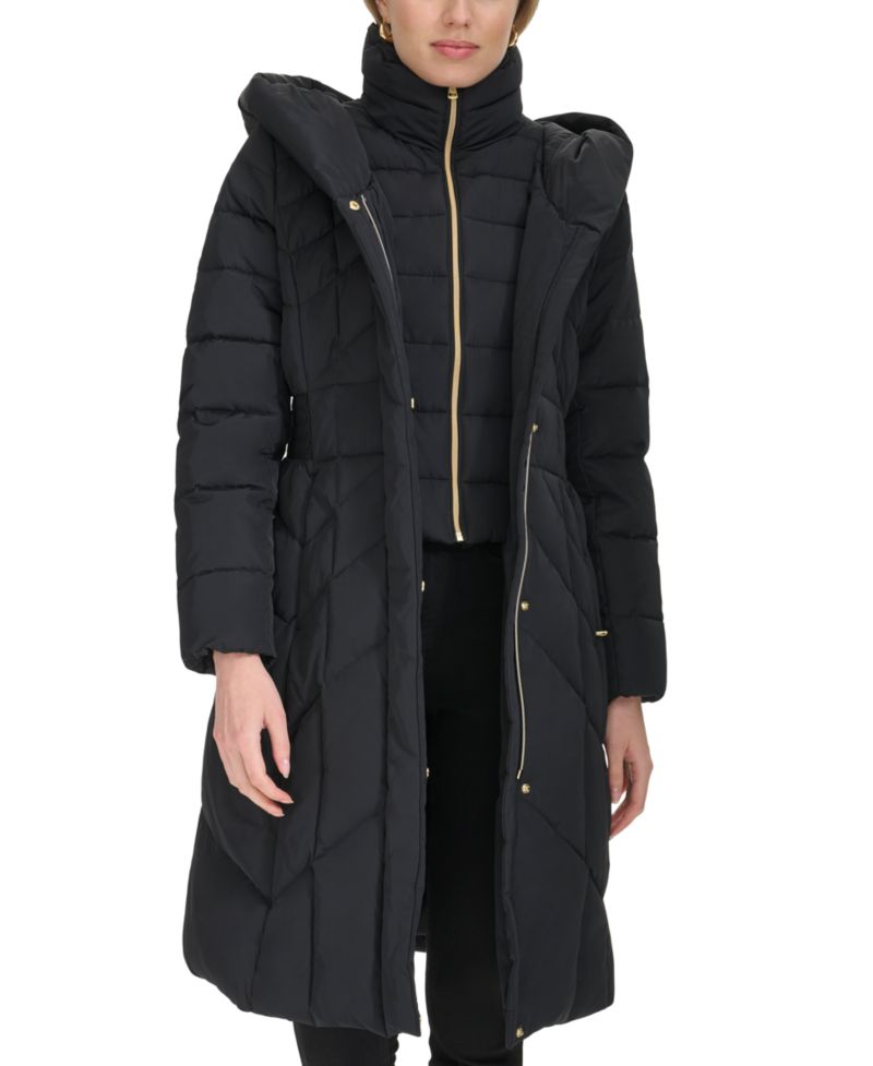Women's Bibbed Hooded Puffer Coat