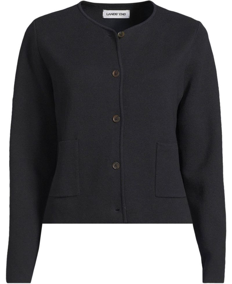 Plus Size Fine Gauge Cotton Milano Blazer Sweater