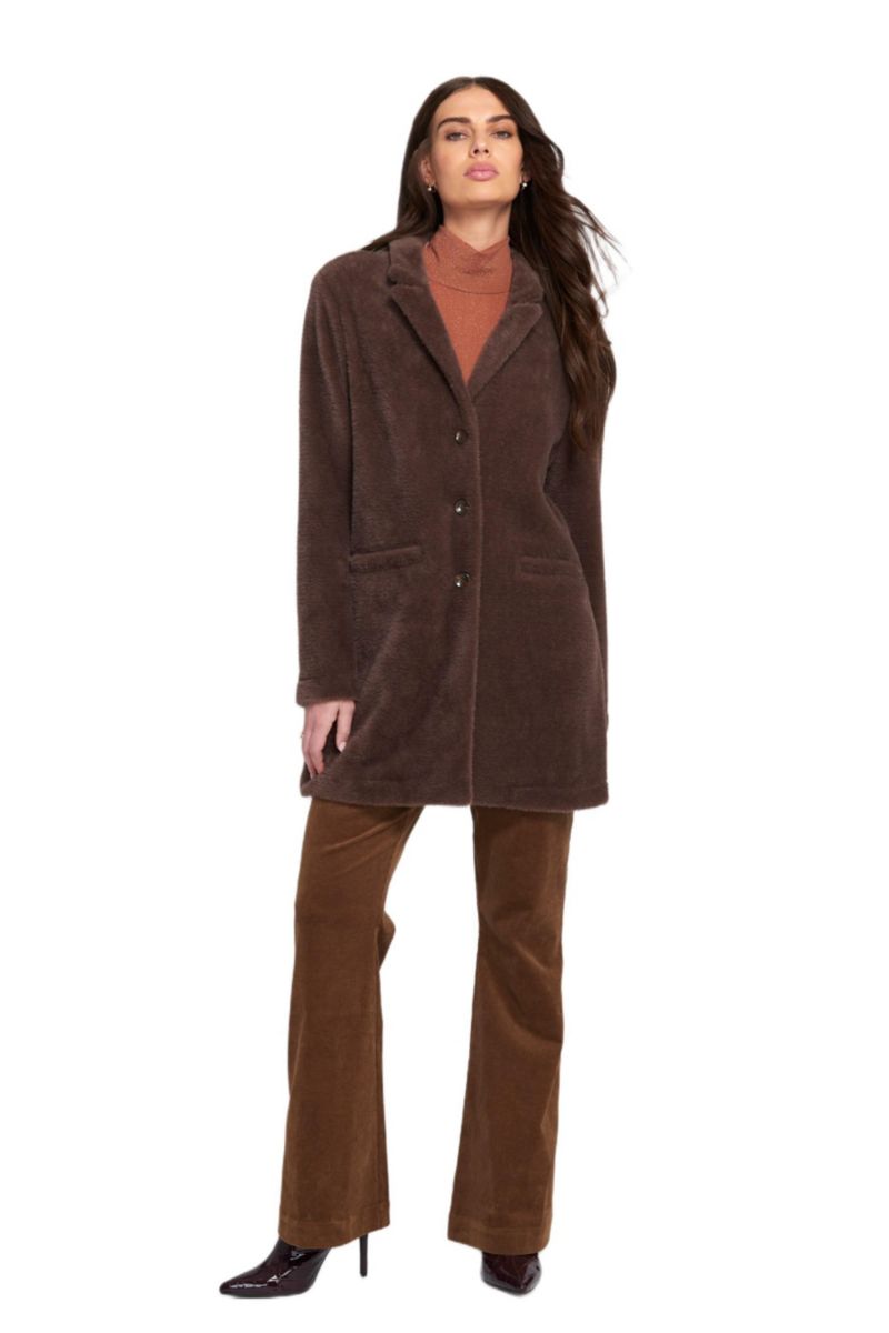 Women's Fuzzy Knit Coat Teddy
