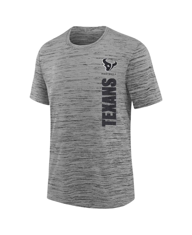 Big Boys and Girls Heather Charcoal Houston Texans Sideline Velocity Performance T-Shirt