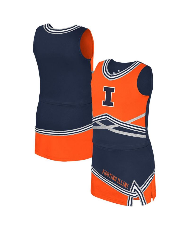 Big Girls 2-Piece Navy Illinois Fighting Illini Lollipop Park Cheer Set