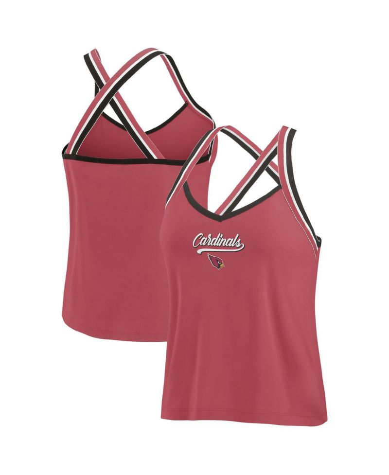 Women's Cardinal Arizona Cardinals Cross Strap Tri-Blend Tank Top
