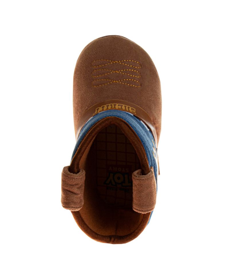 Toy Story Slippers Boys' Dual Sizes Cozy Warm Soft Plush Indoor Wear Woody & Buzz (Toddler Sizes 5-10 / Little Kid Sizes 11-12)