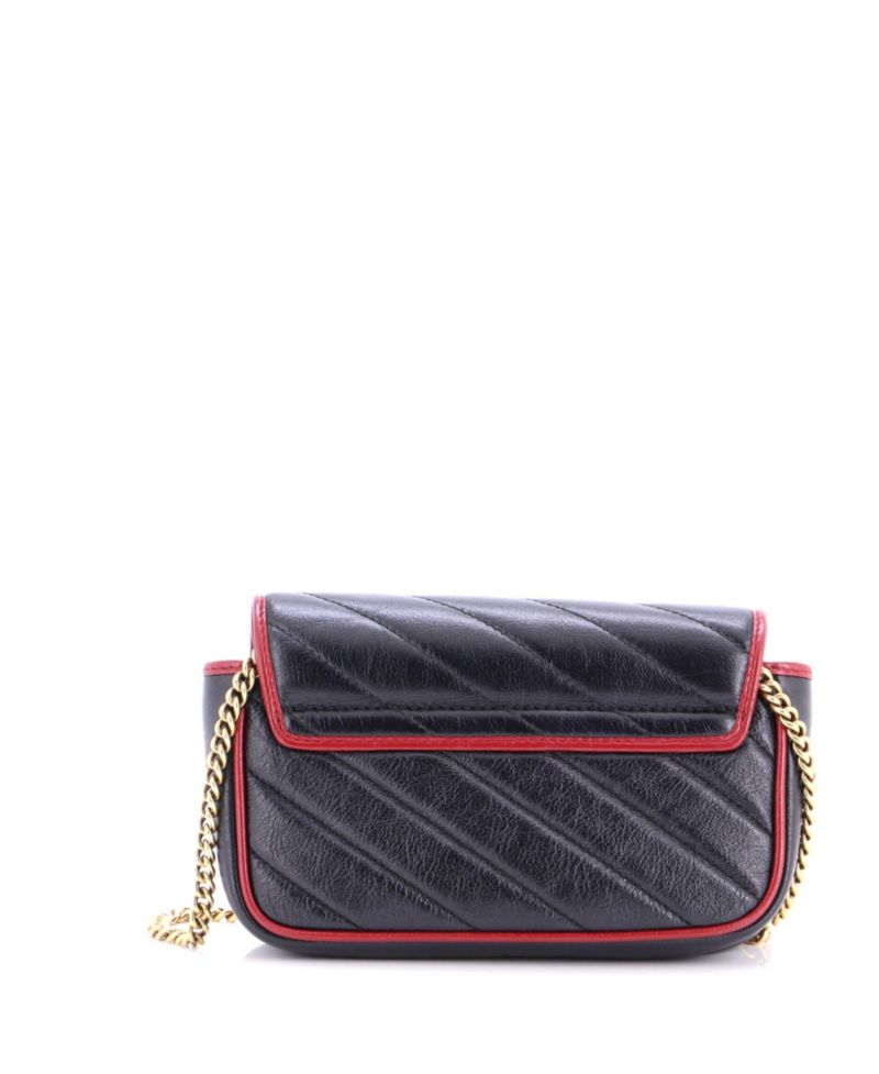 Super Mini GG Marmont Flap Bag Diagonal Quilted Leather