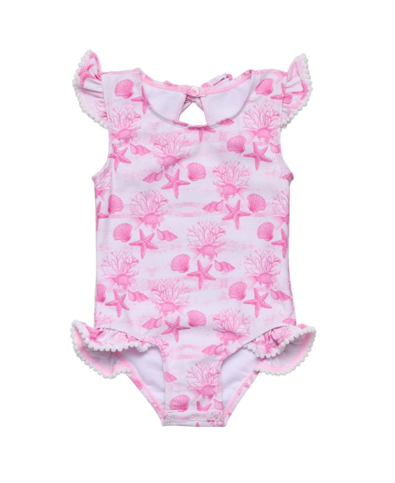 Little Girls Pink Lagoon Frill Swimsuit