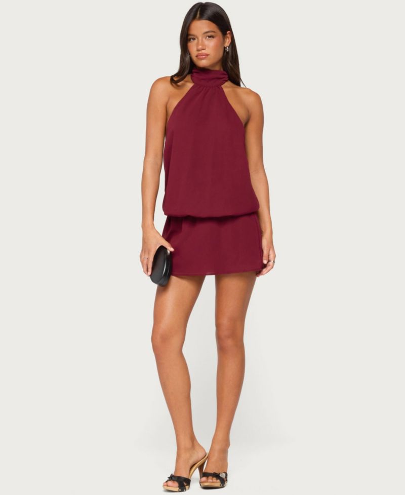 Women's Laira Halter Neck Mini Open-Back Dress