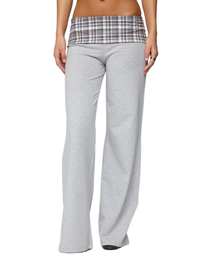 Women's Kimmy Plaid Foldover Waist Pants