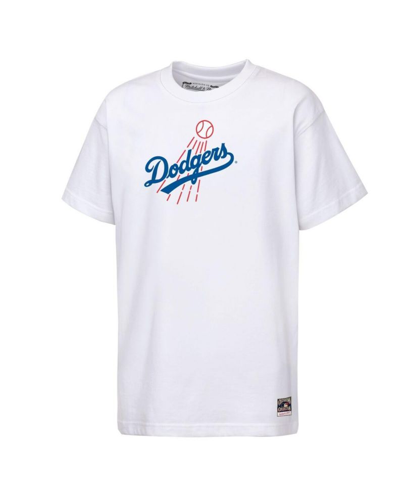 Big Boys and Girls White Los Angeles Dodgers Cooperstown Concession T-Shirt