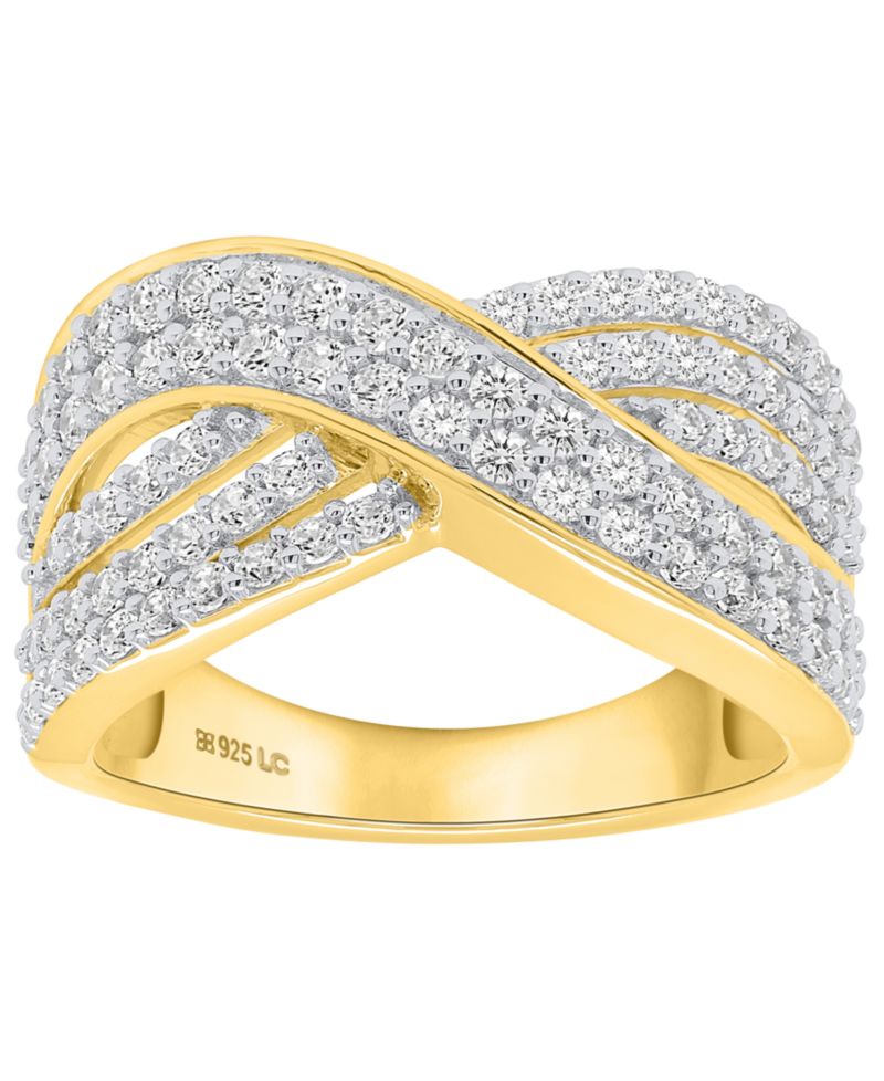 Lab-Grown Diamond Infinity Crossover Ring (1 ct. t.w.) in Sterling Silver