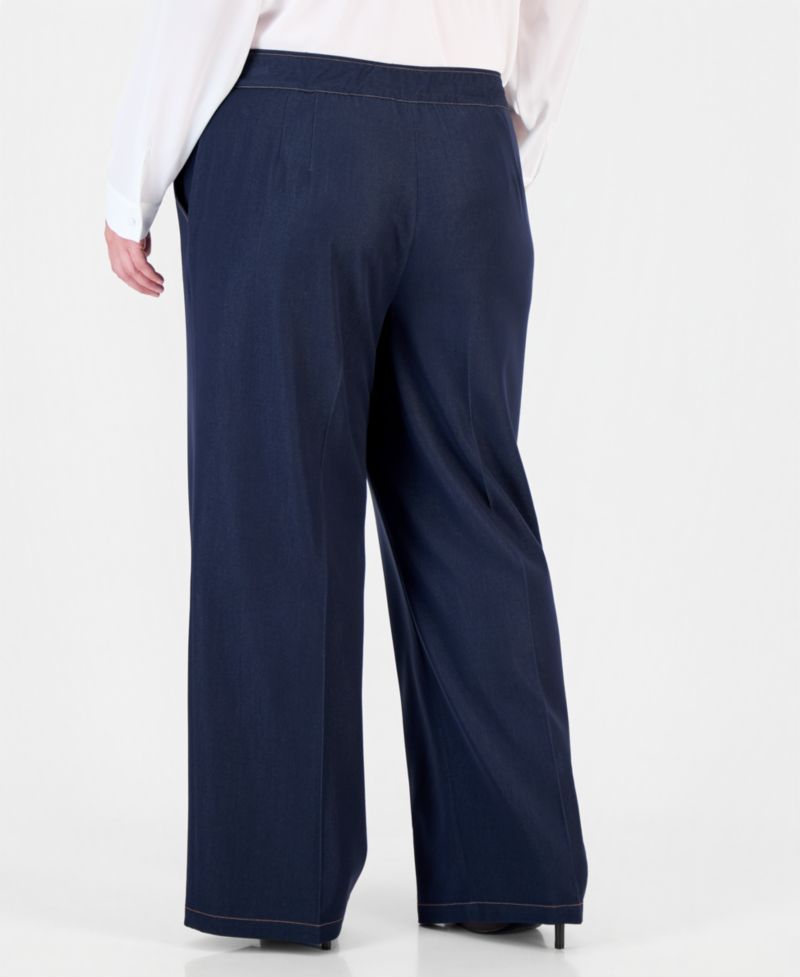 Plus Size Wide-Leg Mid-Rise Pants