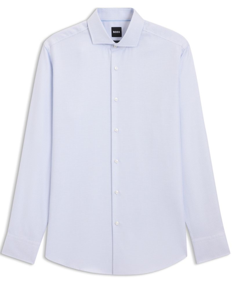 Men's Cotton Twill Slim-Fit Dress Shirt
