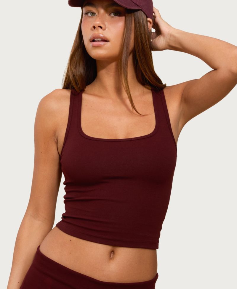 Women's Linda Ribbed Scoop Neck Tank Top