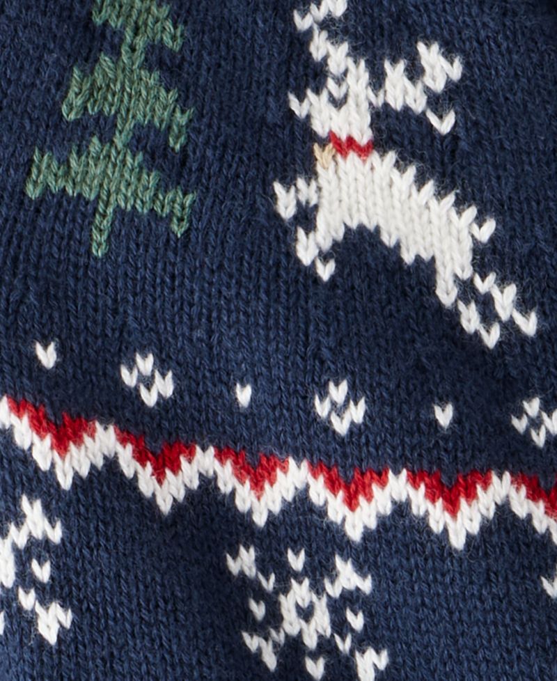Baby Boys' or Baby Girls' Cotton Fair Isle Sweater Knit Jumpsuit