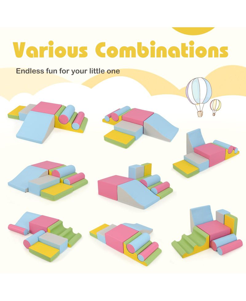 Toddler 7 Piece Foam Blocks for Indoor Climbing and Play Activities