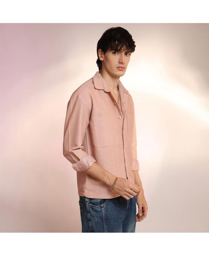 Men's Chevron-Woven Utility Shirt
