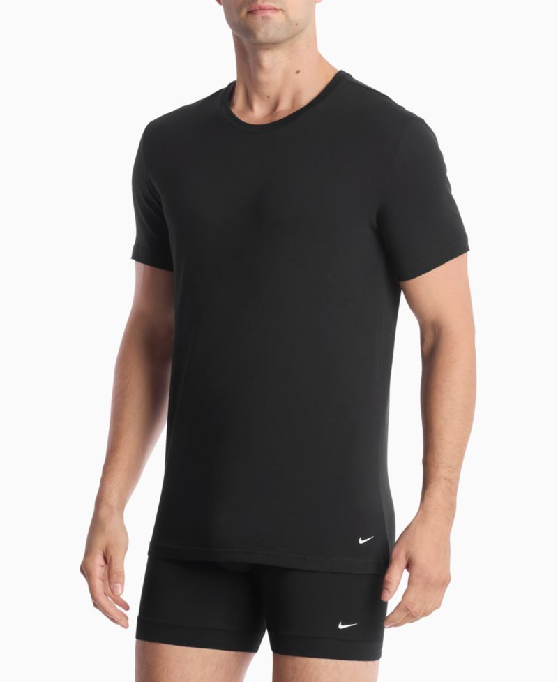 Men's Dri-FIT Essential Cotton Stretch Crewneck Undershirts, 2-Pack