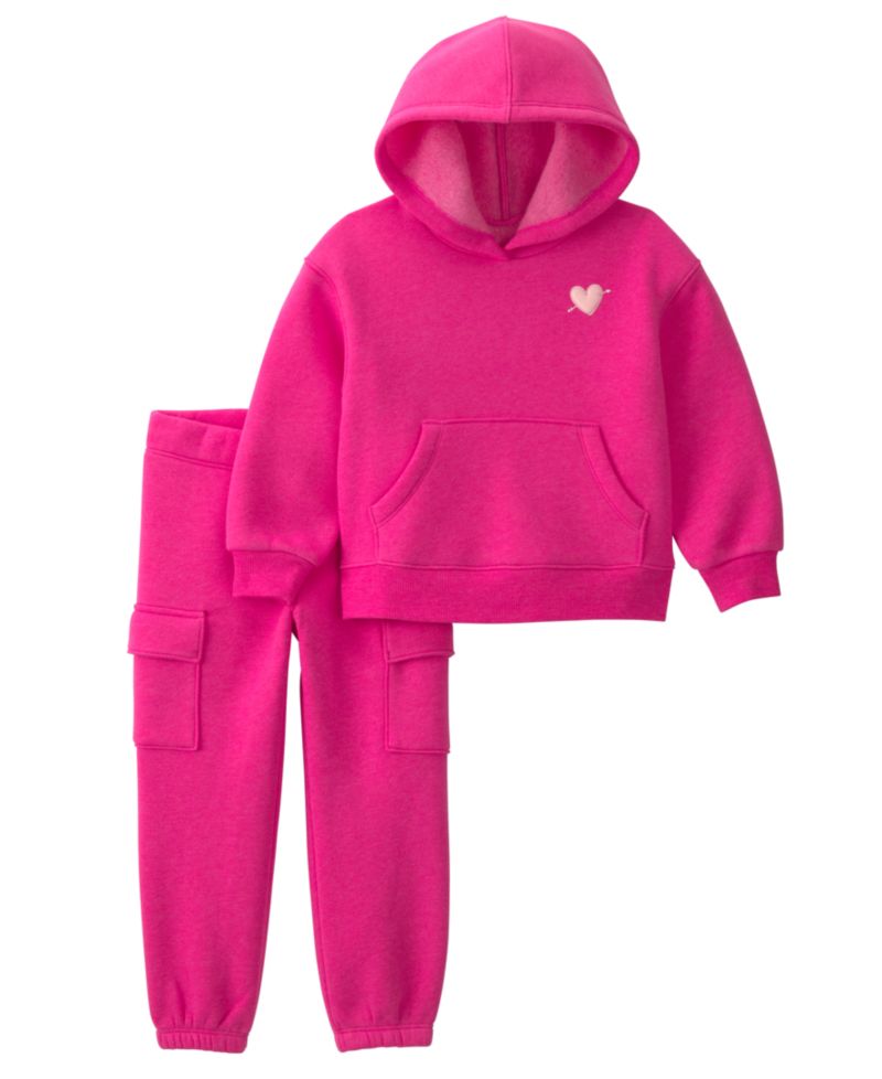 Baby Girls' Heart Fleece Hoodie and Pants, 2-Piece Set
